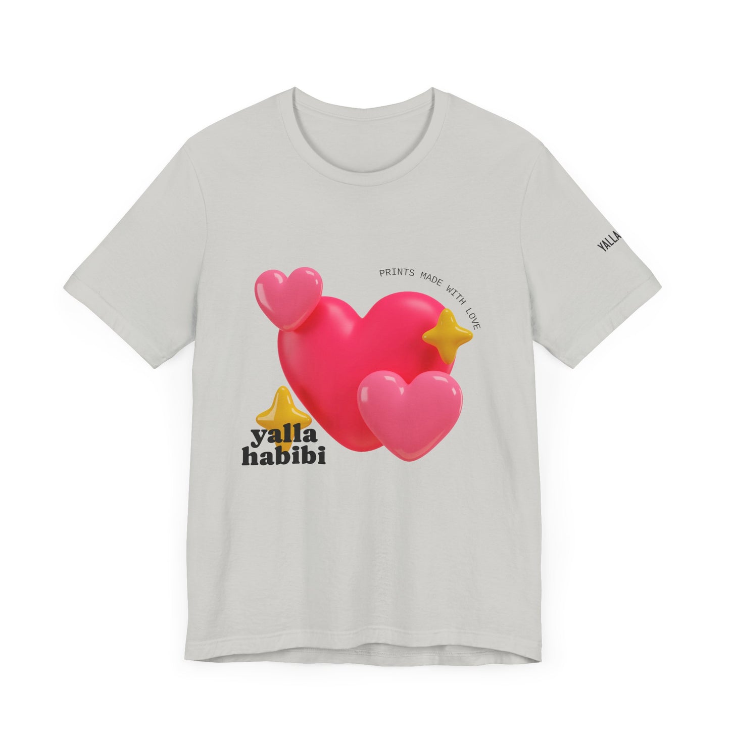 Heart & Star Love Tee - Yalla Habibi Unisex Jersey Short Sleeve T-Shirt