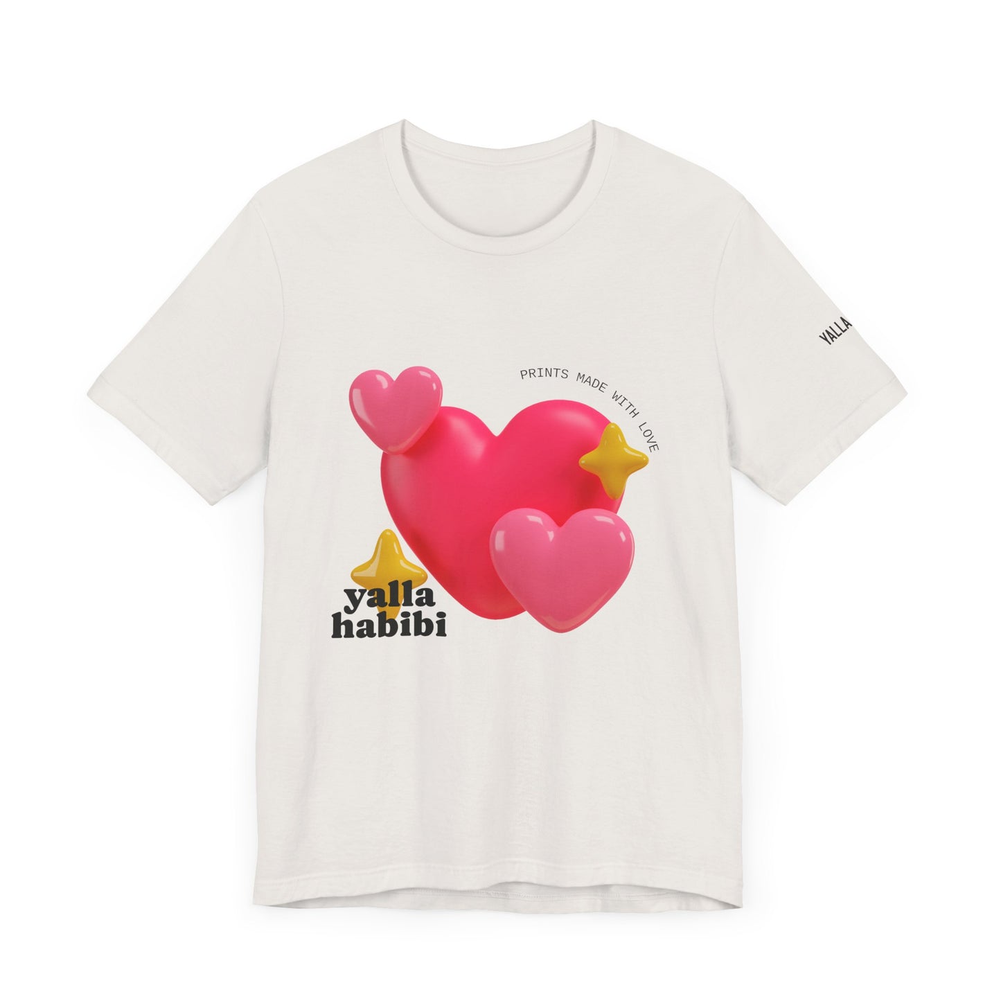 Heart & Star Love Tee - Yalla Habibi Unisex Jersey Short Sleeve T-Shirt
