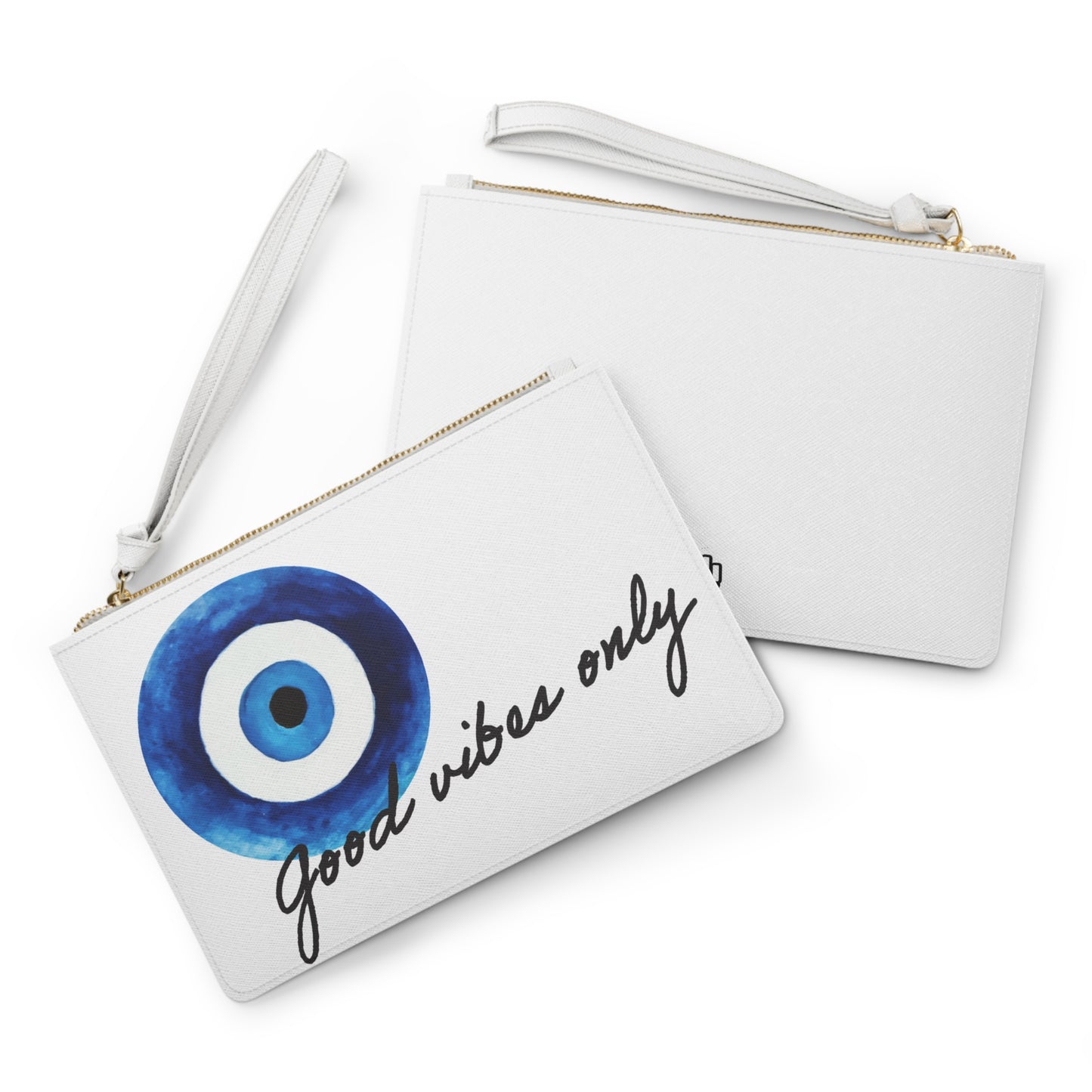Good Vibes Only Clutch Bag - Stylish White Accessory for Positive Energy