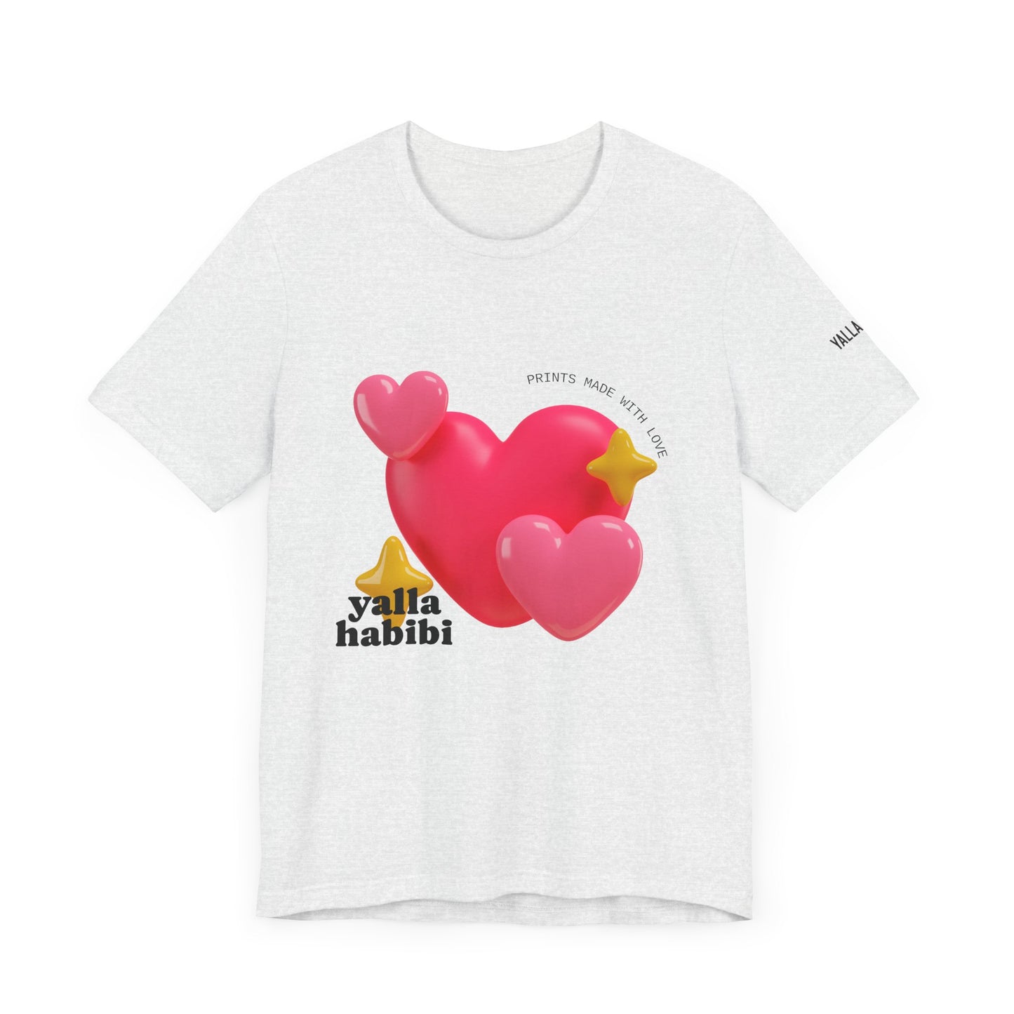 Heart & Star Love Tee - Yalla Habibi Unisex Jersey Short Sleeve T-Shirt