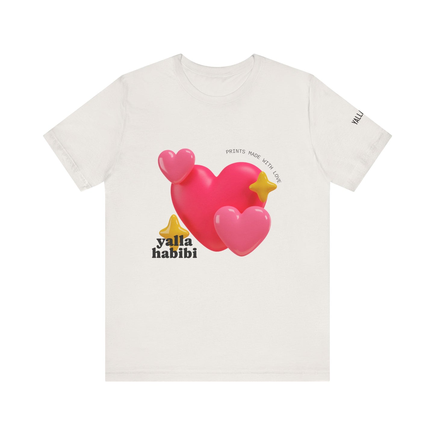 Heart & Star Love Tee - Yalla Habibi Unisex Jersey Short Sleeve T-Shirt