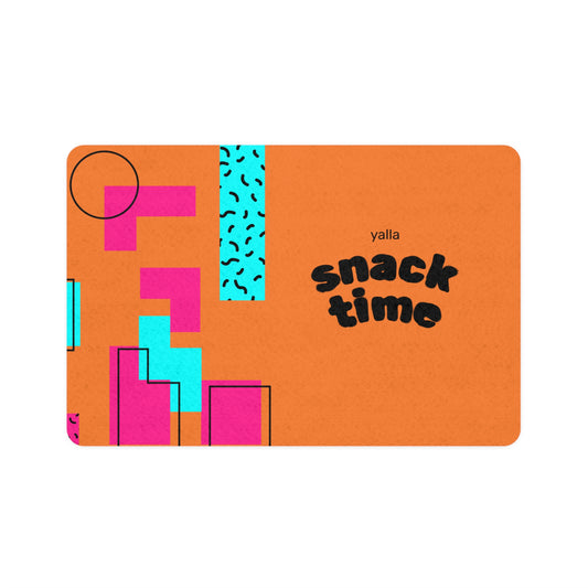 Yalla Snack Time Pet Food Mat - Fun & Stylish Dog & Cat Feeding Mat (12x18)