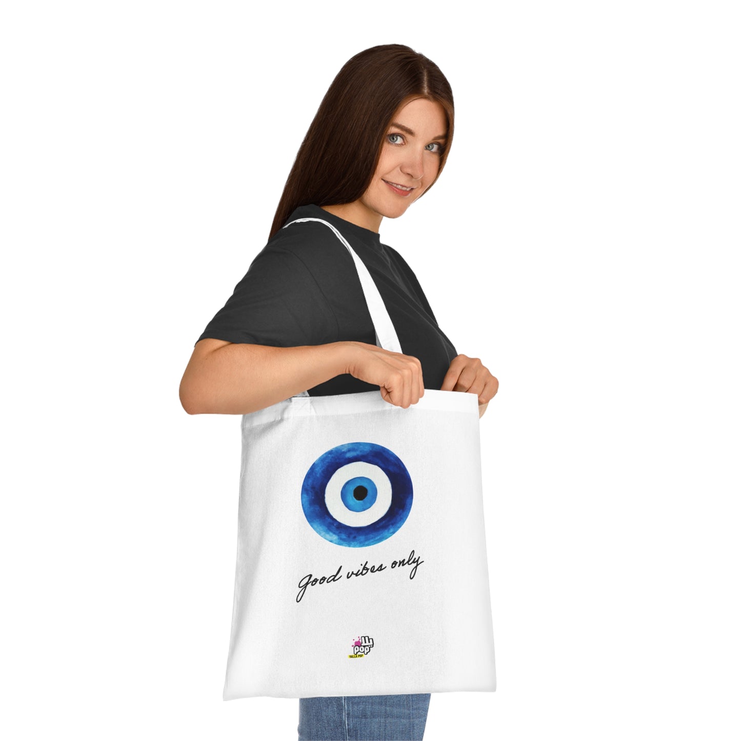Good Vibes Only Cotton Tote Bag - Stylish Eco-Friendly Shopping Tote for Daily Use