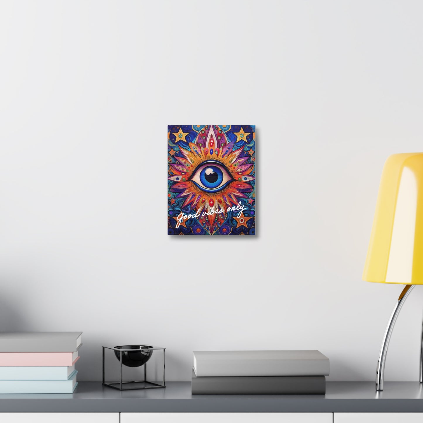 Inspirational Stretched Canvas Art - "Good Vibes Only"