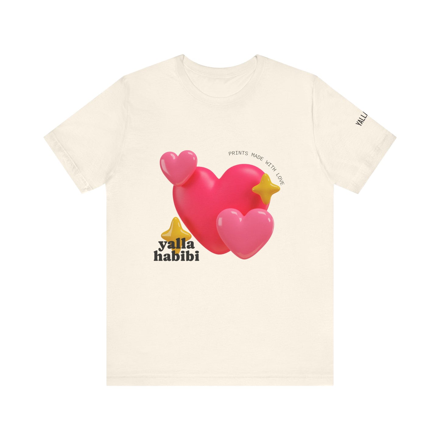Heart & Star Love Tee - Yalla Habibi Unisex Jersey Short Sleeve T-Shirt