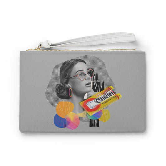 Chic Graphic Clutch Bag with Retro Design - Stylish Accessory for Everyday Use