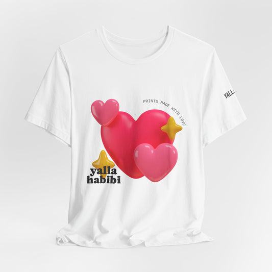 Heart & Star Love Tee - Yalla Habibi Unisex Jersey Short Sleeve T-Shirt