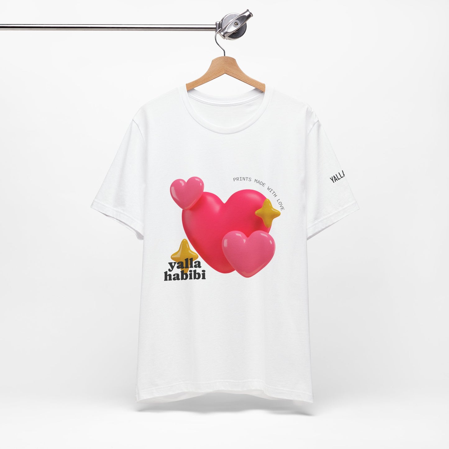 Heart & Star Love Tee - Yalla Habibi Unisex Jersey Short Sleeve T-Shirt