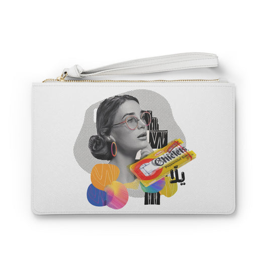 Chic Graphic Clutch Bag with Retro Design - Stylish Accessory for Everyday Use